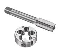 Juegos de machos y terrajas, macho de roscar de flauta recta con rosca métrica izquierda M16 x 2 y matriz de roscado redondo, kit de machos y terrajas para reparación de roscas de pernos, tornillos