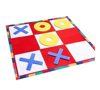 Juegos de madera para interiores, juego gigante TicTacToe | Rejilla de cuerda de coco duradera | Decoración grande para césped | Noughts & Crosses | Lanzamiento grande para niños diversión camping y