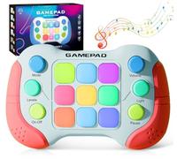 Juegos de mano para niños, juegos de prensa rápida intermitentes mejorados Pro para niños, juego de ansiedad con luz de empuje, juguete educativo de consola de mano para niños, regalos para niñas