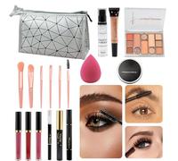 Juegos de maquillaje de kit completo, kits de maquillaje para principiantes, El paquete completo de maquillaje incluye sombra de ojos, Paquete de maquillaje inicial de 18 piezas/juego para profesional