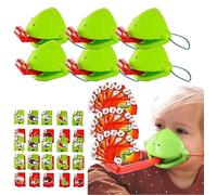 Juegos de máscara de rana con soplado, juego de disparos de lengua camaleón, máscara de rana con lengua soplada, adecuada para interacción de fiesta en solitario y multipersona (6 piezas)