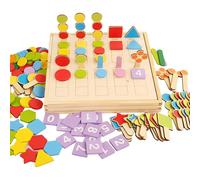 Juegos de matemáticas para niños de 5 a 7 años,Juguetes de matemáticas para niños de 5 a 7 años - Caja de aprendizaje multifuncional de madera Manipuladores matemáticos,Juegos de matemáticas p