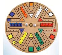 Juegos de Mesa de Madera, Juego de Mesa para 4-6 Personas en Pista rápida, Incluyendo 24 Piezas y 2 Dados, para Noches de Juegos Juveniles, Adultos y Familiares (13,9 Pulgadas por tamaño)