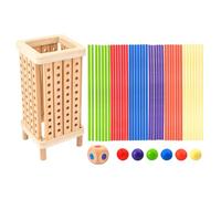 Juegos De Mesa De Madera- Juguete De Torre De Bola De Dados De Madera| Juegos De Mesa De maderaFinas Habilidades Motoras Contando Juguetes Educativos De Matemáticas para Niñas De Niños De Más De 3