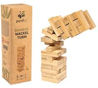 PANDOO- Torre tambaleante-Juegos de Bambu Mesa, Multicolor (00993)