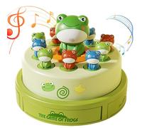 Juegos de mesa para niños pequeños Juego emergente Bounce and Catch Frog con luz y música Juegos de mesa de desarrollo para padres e hijos de 3 velocidades con batería con receptor y cajón de alm
