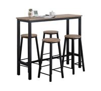 SoBuy Juego de Mesa Alta para Comedor, Conjunto de Bar con 4 Taburetes, Mesa de Cocina Moderna Ideal para Espacios Reducidos Negro OGT22-SCH