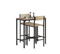 Juegos de muebles altas, mesa de cafetería, 3 piezas set de balcón, set de bar l89cm x d45cm x h86,5cm ogt03-n sobuy