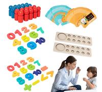 Juegos de números para 3 a 5 años,Juguetes de conteo para niños de 3 a 5 años, Juguetes de aprendizaje Juegos de adición y resta amaderados, Manipulaciones matemáticas divertidas, juguetes de comp