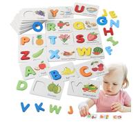 Juegos De Ortografía,Actividades Educativas De Madera Con Fruta,Juego De Aprendizaje Del Alfabeto - Ideal Para El Reconocimiento De Letras Desarrollo Vocabulario Y Práctica Lectura Preescolar Para
