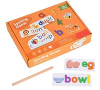 Juegos de ortografía, bloques de inteligencia de zorrillos de madera, niño aprendiendo la palabra inglesa ortografía de juegos educativos cognitivos juegos para niños de 3 a 6 años
