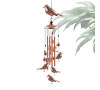 Juegos de pájaros, juegos de pájaros para exteriores, carillón de viento móvil con ganchos en S | Paravientos musical, decoración de jardín, decoración colgante para jardín, terraza, patio trasero,