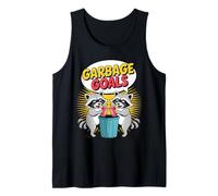 Juegos de Palabras de Animales porterías de Basura Divertido Retro Mapache Camiseta sin Mangas