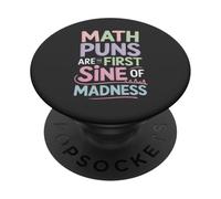 Juegos de Palabras de matemáticas - Primer Seno de Locura Divertido Profesor & Estudiante PopSockets PopGrip Adhesivo