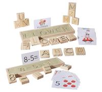 Juegos de Palabras para Niños - con Tarjetas - Set Interactivo de Madera - para Niños y Niñas, Educación en Casa, Escuela, Viajes, Campamento, Picnic, Regalos de