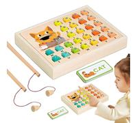 Juegos de pesca para 3-5, Letras y Números magnéticos - Actividades de juego de pesca de madera magnética | Letras y números para mejorar Las habilidades de aprendizaje, las habilidades motoras finas