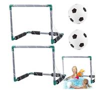 Juegos de Piscina con 2 Pelotas, 2 porterías de fútbol flotantes porterias Piscina, 18, 5 x 14, 4 x 14, 4 Pulgadas, Red de porteria Futbol niños de plástico para de Verano Juegos