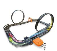 Juego de pistas de carreras de coches de tragamonedas, pista de autos de carreras eléctrica con autos de ranura y accesorios, pista de carreras de doble carril para niños y niñas de 5 años para niños