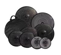 Juegos de platillos Juego De Platillos De Bajo Volumen, Color Negro, 5 Piezas: Hihats De 14", Crash De 16", Crashride De 18", Ride De 20" Y Bolsa Para Platillos, 6 Fieltros(SET5 and Mute Head)