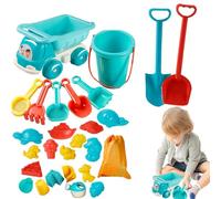 Juegos de playa - Juego de cubo y pala para exterior, kit de construcción de castillos de de 29 piezas | Cubo portátil, palas, rastrillo, molde, , tamices, bolsa de almacenamiento
