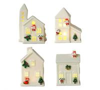 Juegos de pueblo de Navidad de cerámica, casas de pueblo de cerámica iluminadas, decoración de porcelana de ciudad de Navidad 2025, colección de pueblo de Navidad para decoración de Navidad