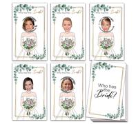 Juegos de rascar para despedida de soltera, con texto en inglés "Who Has The Girl", tarjetas de celebridades para 41 invitados, ideas de fiesta de compromiso, actividades B02