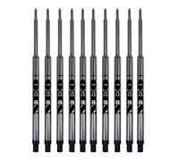 Juegos de recargas de bolígrafos compatibles con bolígrafos Waterman. Recargas de bolígrafo suave de punto medio (SET DE 10 TINTA NEGRA)