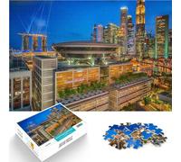 Juegos de relajación Singapur, Ciudad turística de Asia Rompecabezas para Adolescentes 1000 Piezas 38x52cm Regalos de cumpleaños Apto para Mayores de 14 años.