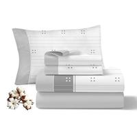 Juegos de Sabanas 150x200CM 3 Piezas 100% Algodón 144 Hilos Ajuste preciso colchon 30CM De Altura Suaves Transpirables Lavables Diarias Cama Ropa Hogar Dulce Gris 1 Funda Almohada