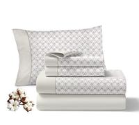 Juegos De Sabanas 90x200CM 3 Piezas 100% Algodón 144 Hilos Ajuste Preciso Colchon 30CM Altura Suaves Transpirables Lavables Diarias Ropa Cama Hogar Modelo Refugio Color Beige 1 Funda Almohada