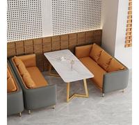 Juegos de sofás y mesas de comedor informales, sofás for cabinas de reuniones y recepciones de negocios, marco de hierro forjado y espuma de alta resiliencia, for cafeterías(Orange,180*240cm)
