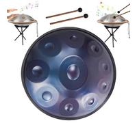 Juegos De Tambores Handpan, Tambor De Mano Kurdo De 22 Pulgadas En Re Menor, Instrumento De Tongue Drum De 9/10/12 Notas For Interpretación Profesional(Blue,10 Notes (440Hz))