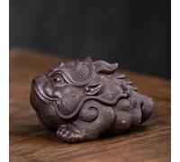 Juegos De Tazas De Té Escultura Hecha A Mano Para Mascotas Té Arcilla Púrpura Yixing Juego Decoración China Estatua Sapo Dorado La Suerte Adornos Juego De Té De La Tarde(A)