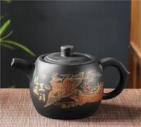 Juegos De Tazas De Té Juego De Té Infusor Con Diseño Dragón Barro Zhu Hecho A Mano, Teteras Arcilla Púrpura Yixing, Tetera Flores Y Pájaros Gran Capacidad Juego De Té De La Tarde(Type-B)