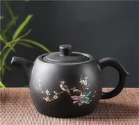Juegos De Tazas De Té Juego De Té Infusor Con Diseño Dragón Barro Zhu Hecho A Mano, Teteras Arcilla Púrpura Yixing, Tetera Flores Y Pájaros Gran Capacidad Juego De Té De La Tarde(Type-D)