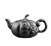 Juegos De Tazas De Té Juego Té Arena Púrpura Estilo Chino Tetera En Forma Calabaza Gran Capacidad Arcilla Fabricante Con Filtro Hecho A Mano Barro Zhu Juego De Té De La Tarde(Black)
