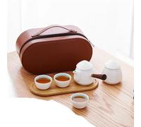 Juegos De Tazas De Té Juego Té Viaje Portátil Cerámica Kung Fu Accesorios Para La Ceremonia Del Chino Una Olla Tres Tazas Lata Con Bandeja Juego De Té De La Tarde(B)