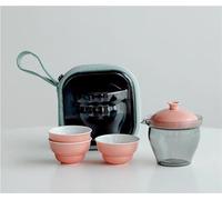 Juegos De Tazas De Té Taza Exprés Calabaza Cristal Creativa 1 Olla 3 Tazas Con Bolsas Bolsa Portátil Para Exteriores JuegoTé Viaje Pequeño Y Fresco Lata Filtración Cerámica Juego De Té De La Tarde(C)