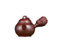 Juegos De Tazas De Té Tetera Con Mango Lateral Personalizada Hecha A Mano China Arcilla Púrpura Yixing Mineral Crudo Hierro Sangre Arena Roja 300ml Juego De Té De La Tarde