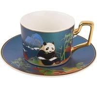 Juegos de tazas y platillos Taza de café y platillo de cerámica, juego de té for adultos y mujeres.(Grün)