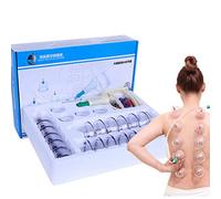 Juegos de terapia de ventosas al vacío de 24 tazas, juego de terapia de ventosas chinas con bomba, juego de herramientas de masaje de espalda con ventosas