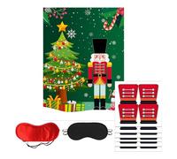 Juegos de vacaciones | Pin The Hat Festive | Juegos de póster de cascanueces de Navidad - para el hogar familiar, celebración, reunión, festival, diversión de cumpleaños