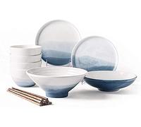 Juegos de vajilla - Juego de servicio de platos de regalo de lujo, Juego de vajilla de porcelana, Combinación completa de porcelana, Juego de vajilla moderno, Incluye platos, Juegos de tazones - Serv