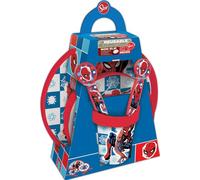Marvel Set Pappa, 5 platos, tazas, cubiertos, de plástico rojo y azul, de Spiderman