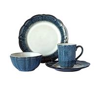 Juegos de vajillas, juego de vajillas de porcelana de 16 piezas, juego de platos de cocina, platos y tazones para microondas y lavavajillas, set de cena de platos de cerámica, servicio para 4