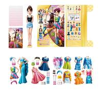 Juegos de vestir | Divertido juego de vestirse con muñecas de papel magnéticas, actividades para niños pequeños, libro de pegatinas de vestir, juguete educativo para niños para niñas, que es para