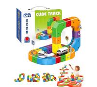 Juegos de vías Train Fusion, Ruta de Tren 3D con Cubos para Mezclar y Combinar, Juguete de construcción para niños y niñas 51PCS