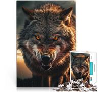 Juegos Divertidos para la Familia Lobo Salvaje en Estado Salvaje Rompecabezas de 1000 Piezas para Adolescentes 26x38cm Lista de Deseos con Papá Noel para Mayores de 14 años