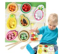 Juegos Educativos de Clasificación de Alimentos para Niños | Educativo Interactivo de Madera Seguro para Desarrollo de Habilidades - Juguetes Sensoriales Para Clasificación De Colores De Frutas | Por