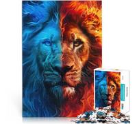 Juegos educativos Decoración del hogar León de Fuego y Hielo Rompecabezas de 1000 Piezas para Adolescentes 38x52cm Regalo Divertido